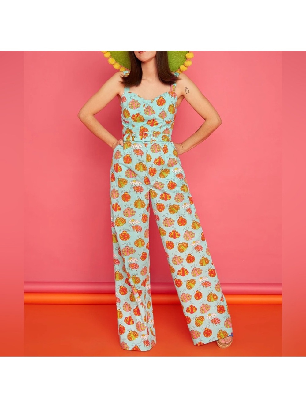 ModCloth x Marisol Muro Bugs and Kisses Wide-Leg Jumpsuit Size 3X